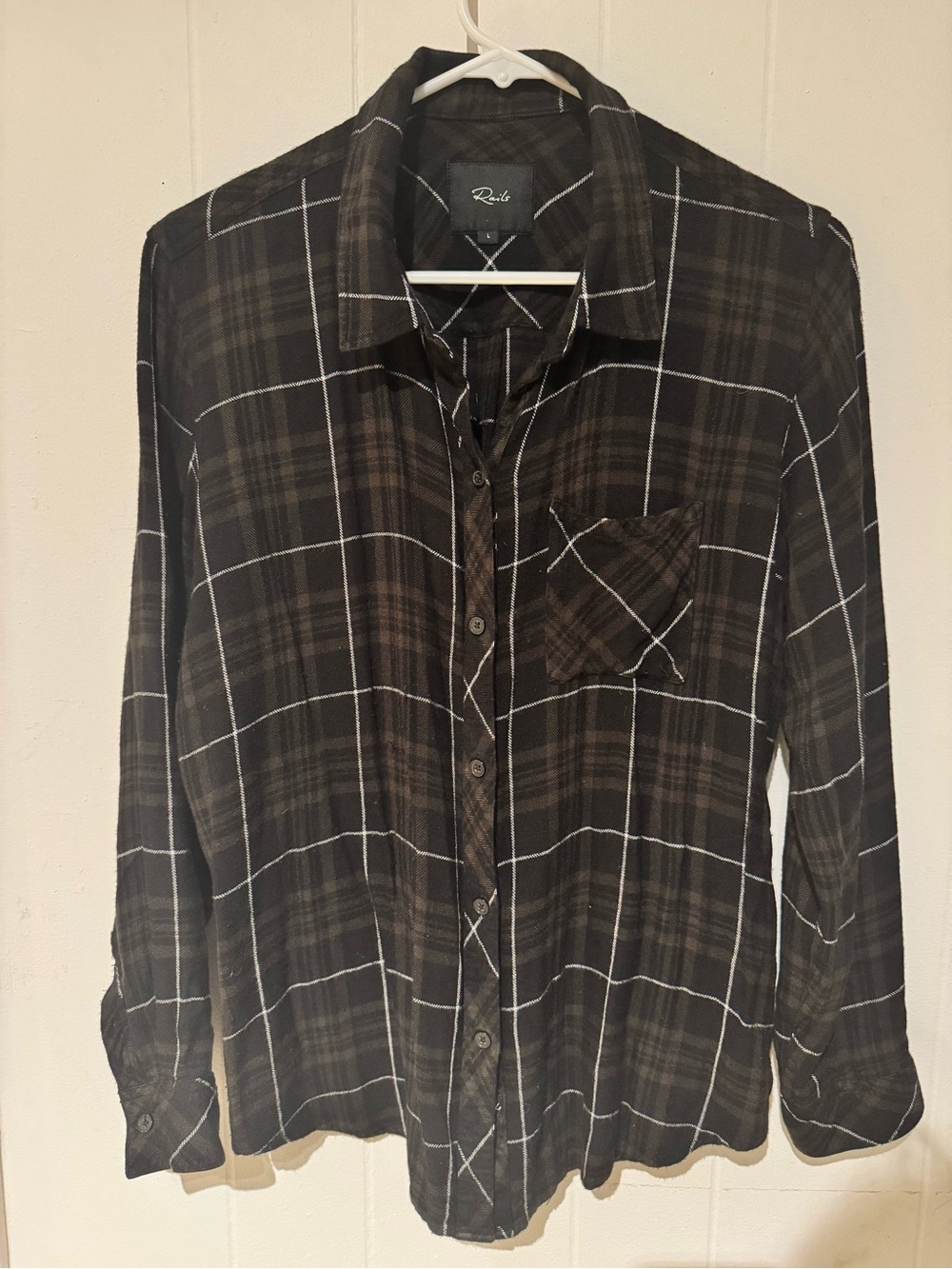 Rails Women’s Black Plaid Button-Up Shirt